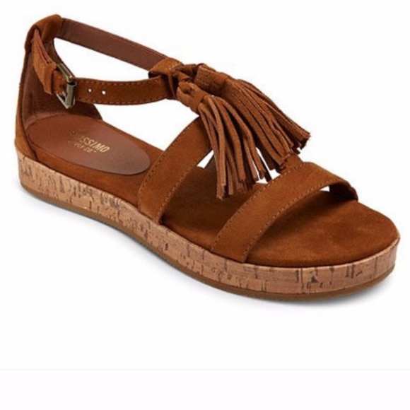NWT Mossimo Cognac Larissa Sandals With Tassels - Picture 4 of 5